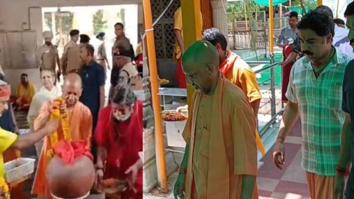 दतिया-के-पीतांबरा-पीठ-पहुंचे-cm-योगी-और-डिप्टी-cm-मौर्य,-विधि-विधान-से-की-पूजा-अर्चना